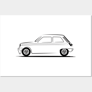 Renault 5 Le Car Black Posters and Art